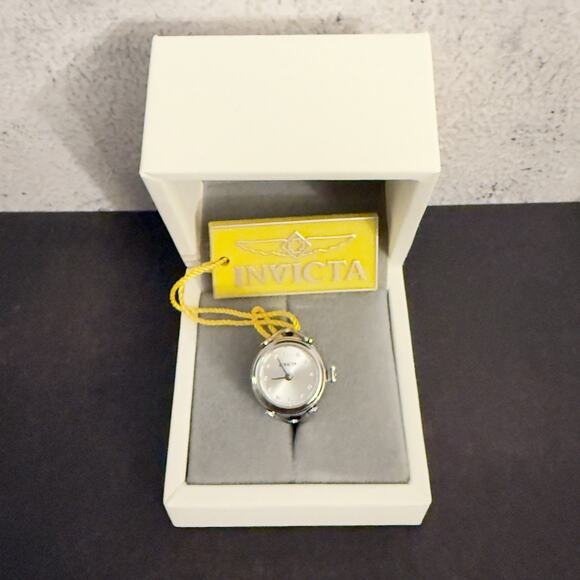 Invicta Angel Women's Ring Watch - 17.5mm, Steel (44480) $199 MSRP-NEW IN BOX - Picture 2 of 16